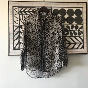 Equipment Animal Print Silk Blouse